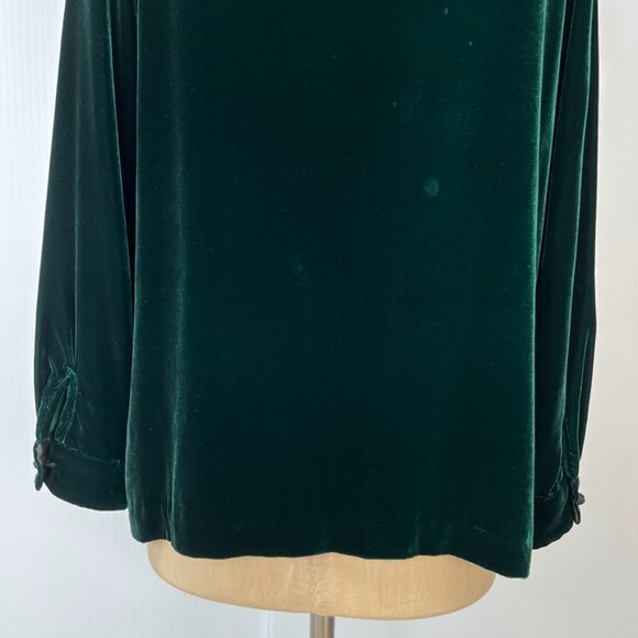Vintage First Issue Button Up Women Medium Velour Shirt Silk Work Party Top Core - Picture 12 of 15